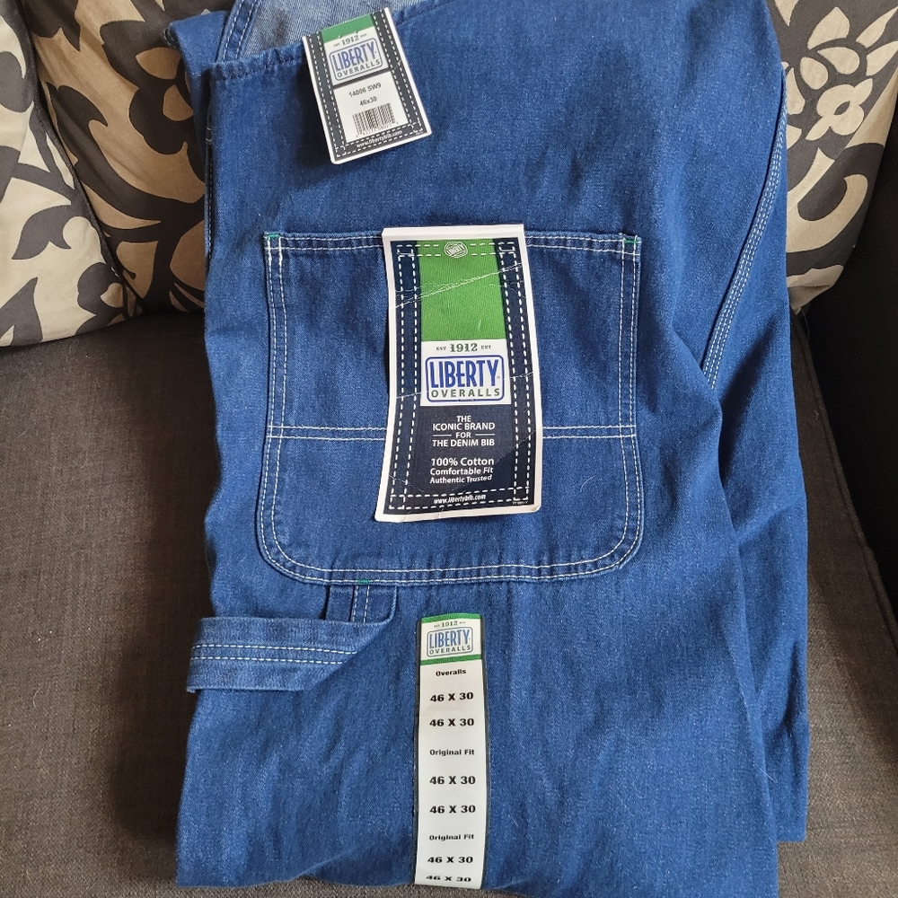 Mens Liberty stonewash overalls brand new 46x30